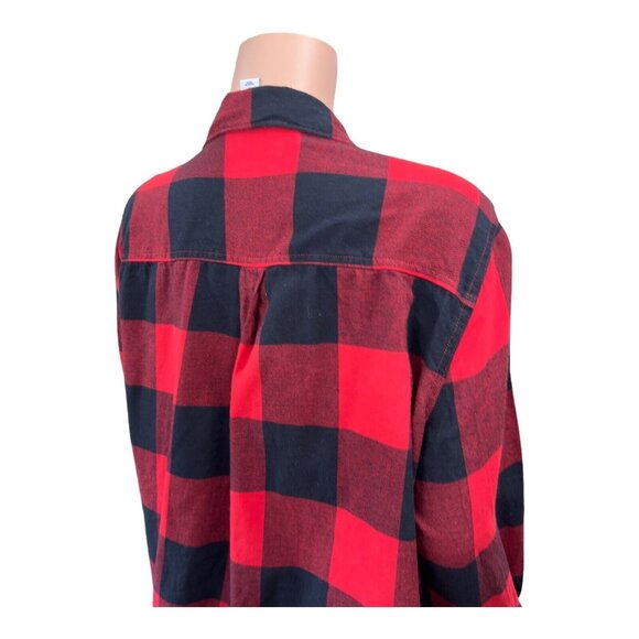 Old Navy Classic Red-Black Buffalo Plaid Button Down Flannal Shirt  Women SZ XXL - Picture 13 of 15